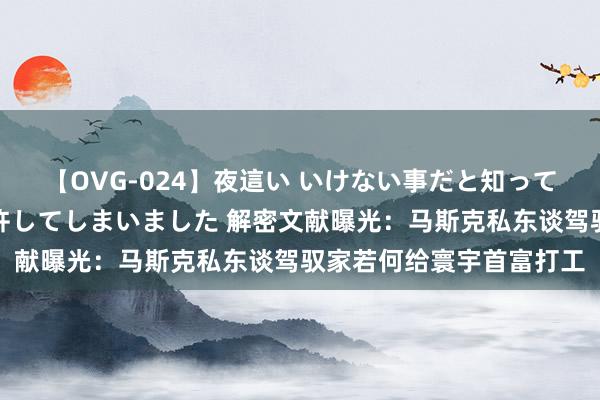 【OVG-024】夜這い いけない事だと知っていたけど生中出しまで許してしまいました 解密文献曝光：马斯克私东谈驾驭家若何给寰宇首富打工