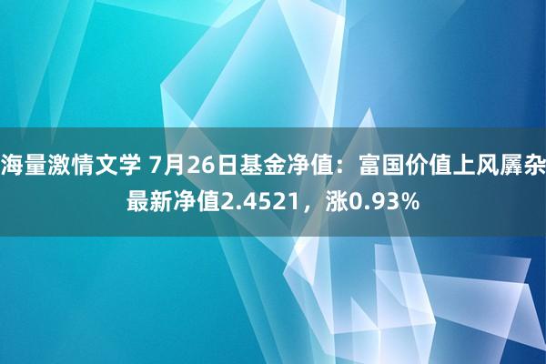 海量激情文学 7月26日基金净值：富国价值上风羼杂最新净值2.4521，涨0.93%