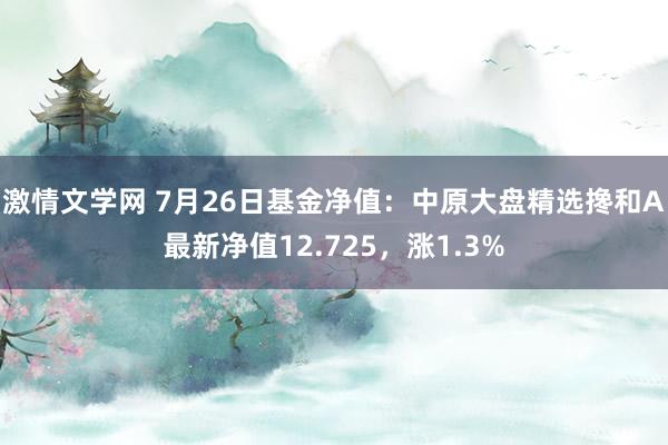 激情文学网 7月26日基金净值：中原大盘精选搀和A最新净值12.725，涨1.3%