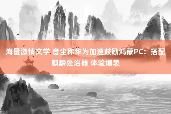 海量激情文学 音尘称华为加速鼓励鸿蒙PC：搭配麒麟处治器 体验爆表