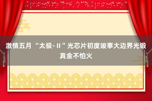 激情五月 “太极-Ⅱ”光芯片初度竣事大边界光锻真金不怕火