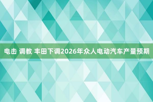 电击 调教 丰田下调2026年众人电动汽车产量预期