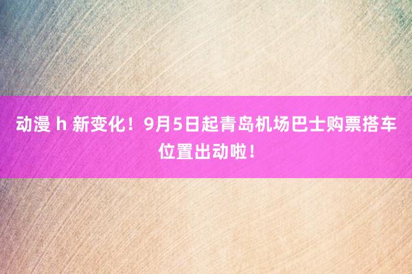 动漫 h 新变化！9月5日起青岛机场巴士购票搭车位置出动啦！